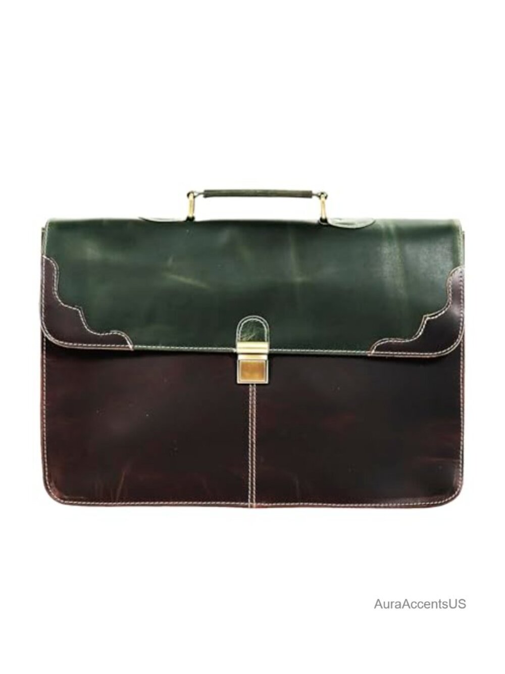 Handmade Full-Grain Leather Messenger Bag Laptop Briefcase Satchel